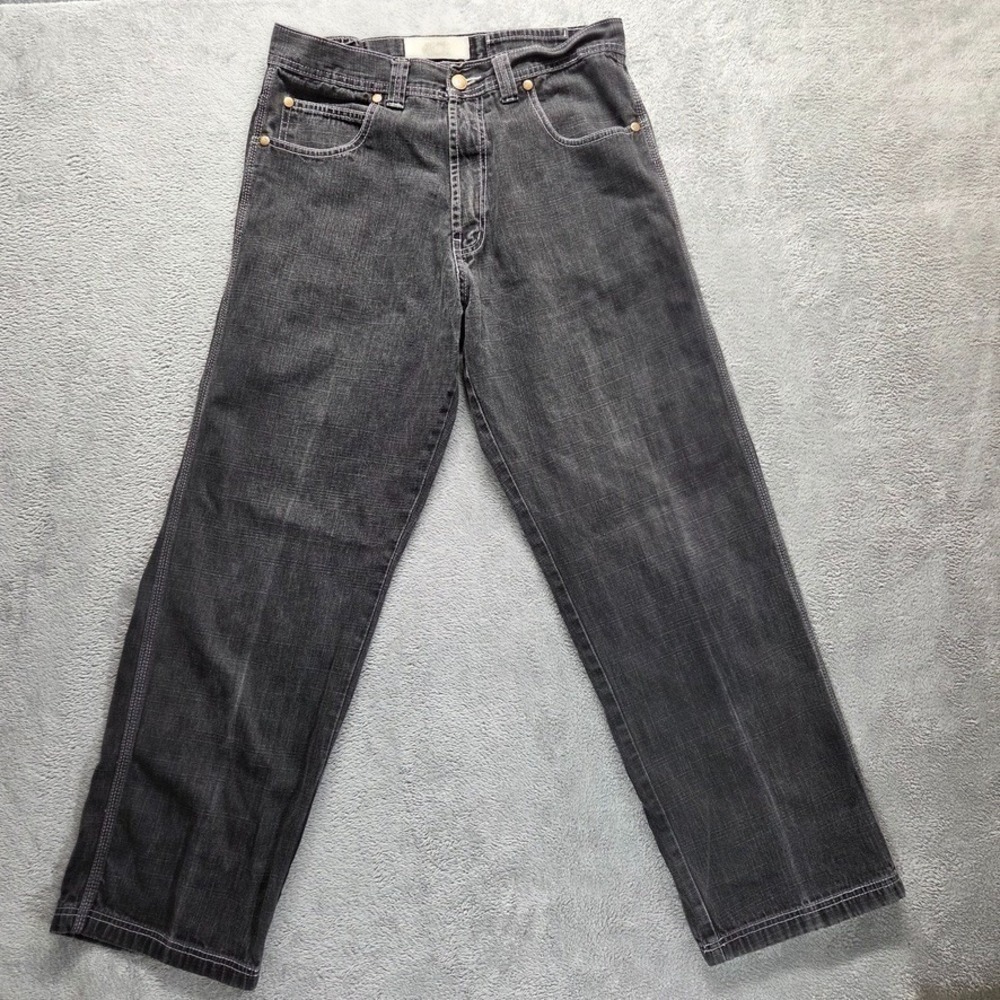 Vintage RK Rich Kids Jeans Mens 36X34 Black Straight Baggy Hip Hop Y2K Denim